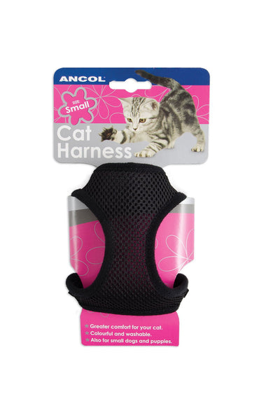 Ancol Soft Harness & Lead Black Small